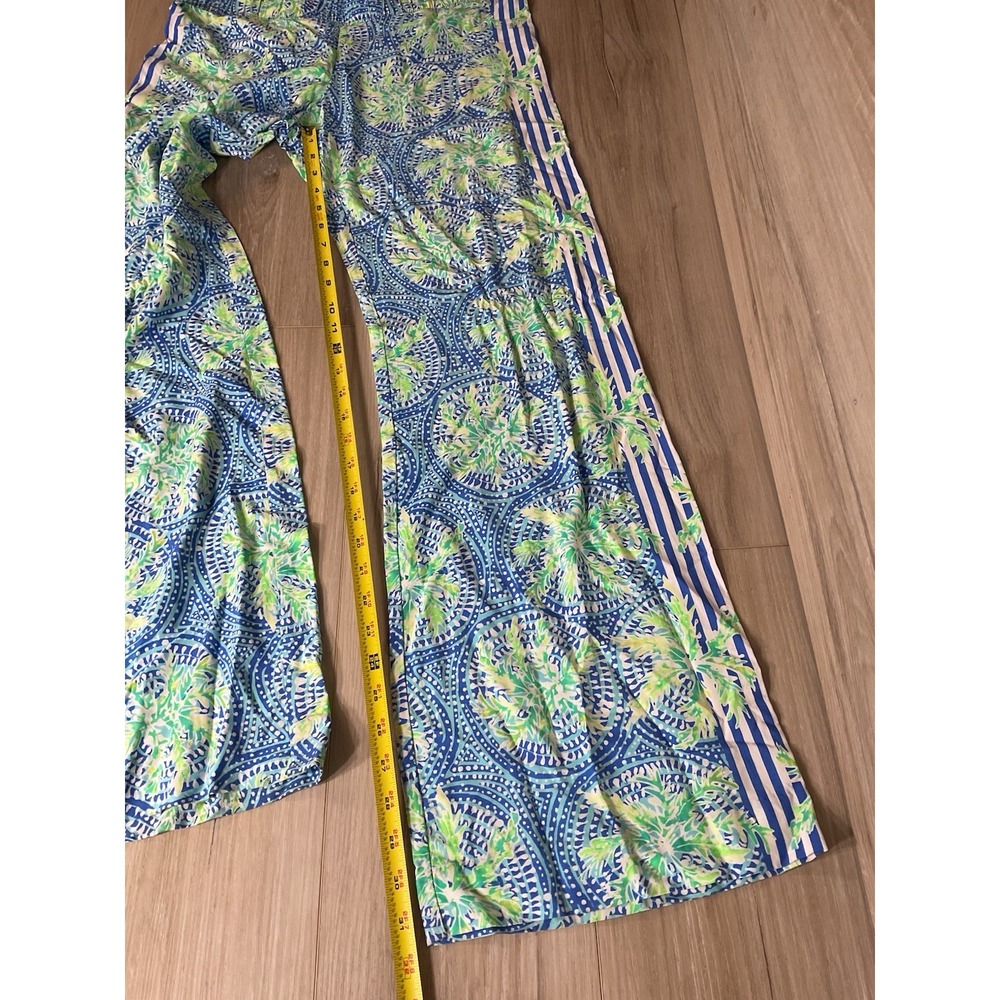 LILLY PULITZER Bal Harbour Palazzo Pant Bennet Blue Women's M Artsy Vacation - Picture 9 of 10